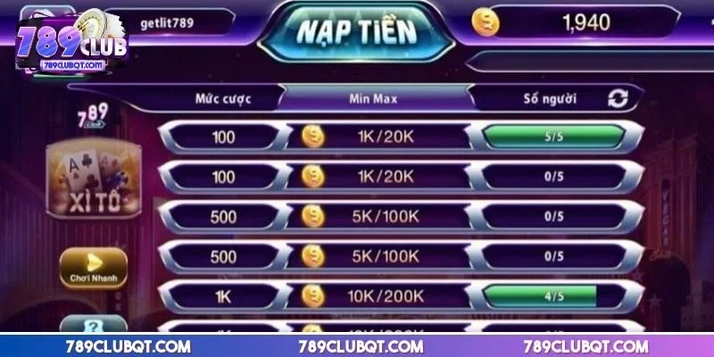 Xác nhận thông tin để hoàn tất quy trình nạp tiền 789CLUB